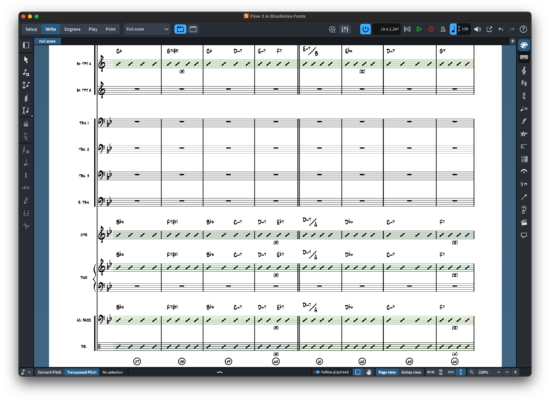 BlueNotes handwritten jazz notation sample
