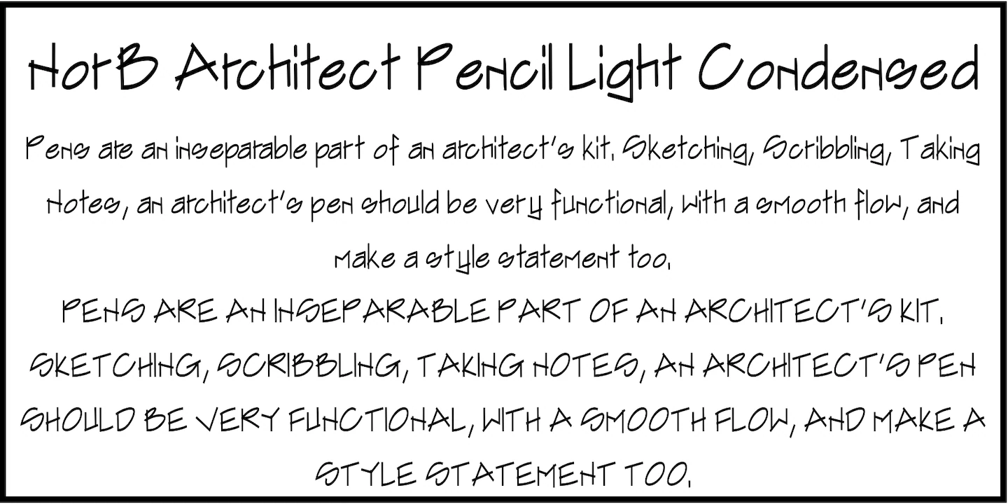 NorB-Architect-Pencil-Condensed — original NorFonts font specimen
