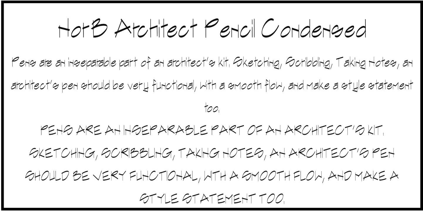 NorB-Architect-Pencil-Condensed — original NorFonts font specimen