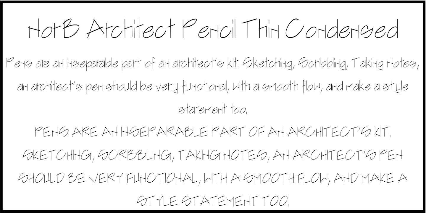NorB-Architect-Pencil-Condensed — original NorFonts font specimen