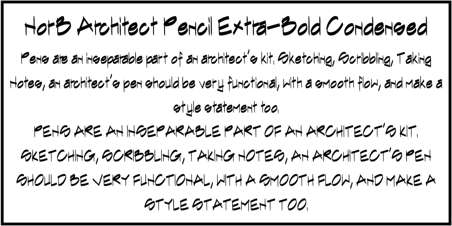 NorB-Architect-Pencil-Condensed — original NorFonts font specimen