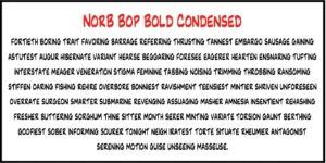NorB-Bop — original NorFonts font specimen
