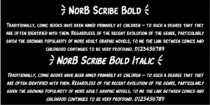 NorB-Scribe — original NorFonts font specimen
