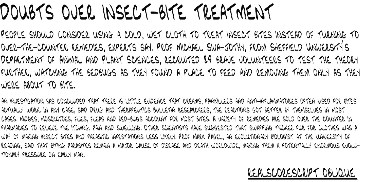 RealScoreScript — original NorFonts font specimen